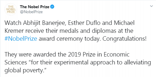 Image: @nobelprize/Twitter Nobel Prize