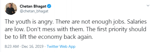 Twitter Chetan Bhagat Tweet