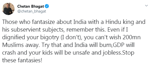 Twitter Chetan Bhagat Tweet