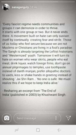 The post by Sana Ganguly Sana Ganguly