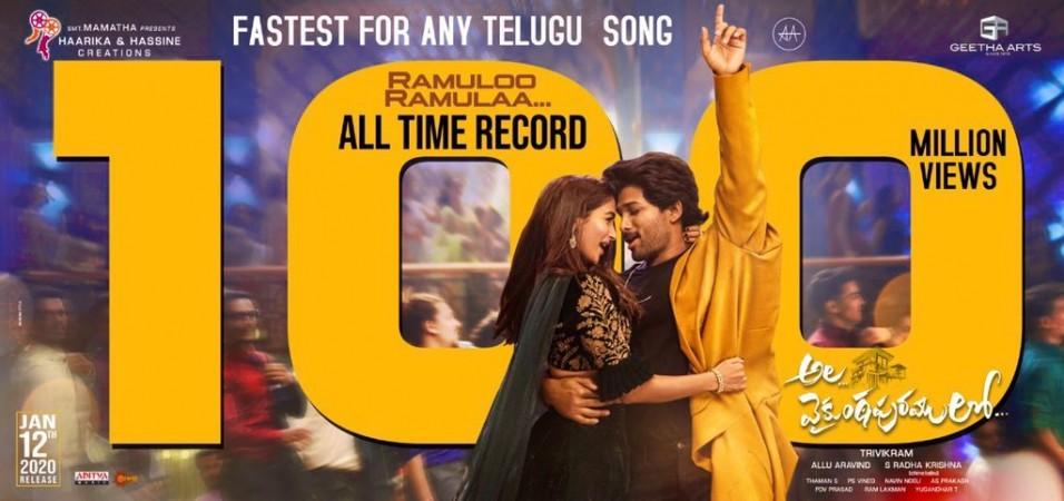 AVPL song Ramuloo Ramulaa crosses 100 million views