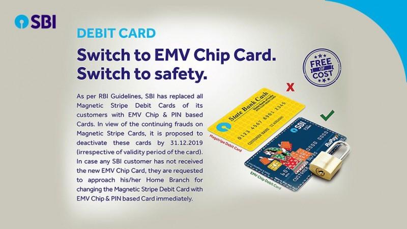 SBI mandates EMV chip-based debit cards SBI mandates EMV chip-based debit cards