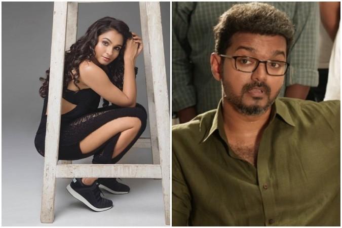 Andrea Jeremiah with Vijay. Andrea Jeremiah with Vijay