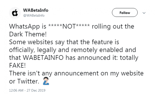 WhatsApp update on dark mode WhatsApp update on dark mode