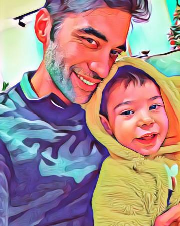 Kushal Punjabi with son Kushal Punjabi