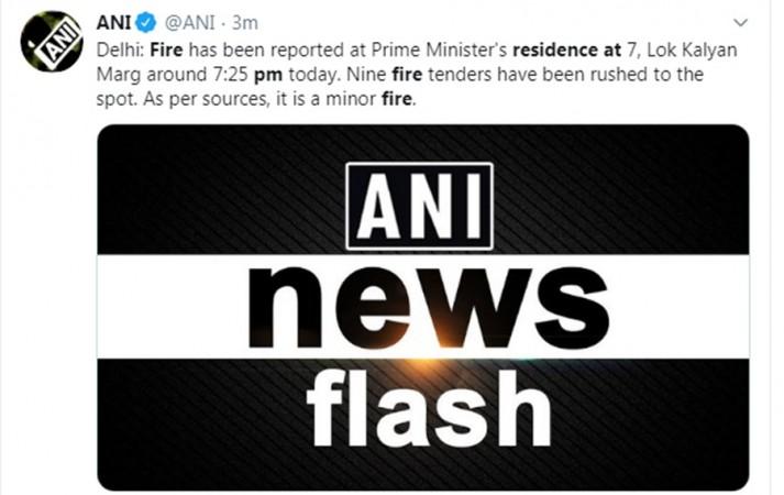Fire at Narendra Modi's residence Fire at Narendra Modi's residence