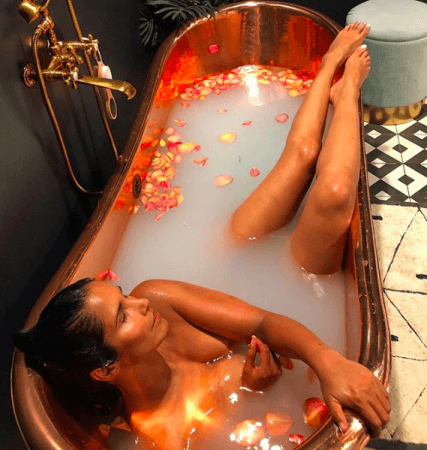 Padma Lakshmi in bath tub Padma Lakshmi