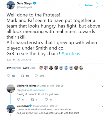 Dale Steyn Tweet