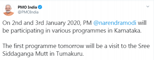 @PMOIndia PMO Tweet