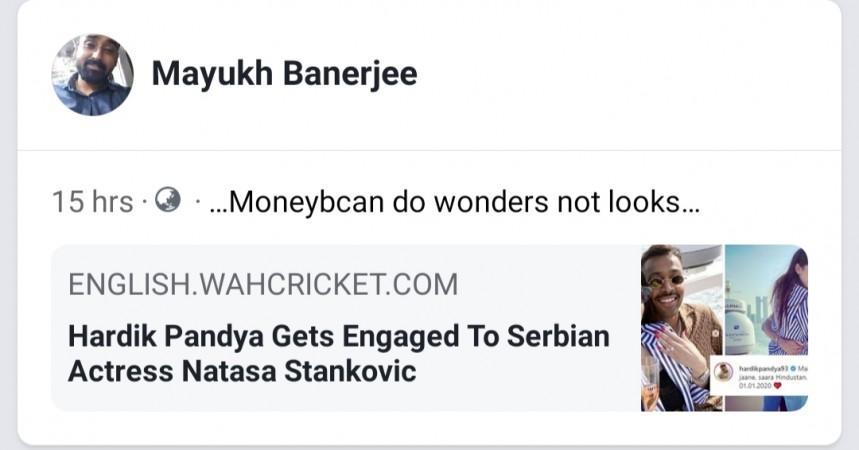Hardik Pandya and Natasa Stankovic trolled