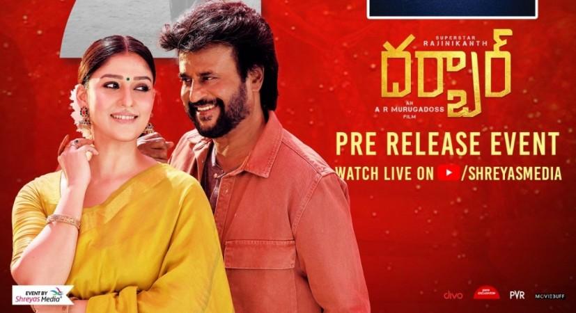 Darbar pre-release event poster Darbar pre-release event poster