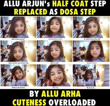 Collage of Allu Arha's screenshots from the video. Allu Arha