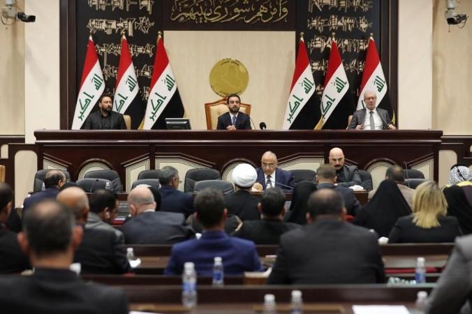 Members of the Iraqi parliament are seen at the parliament in Baghdad. Iraq parliament