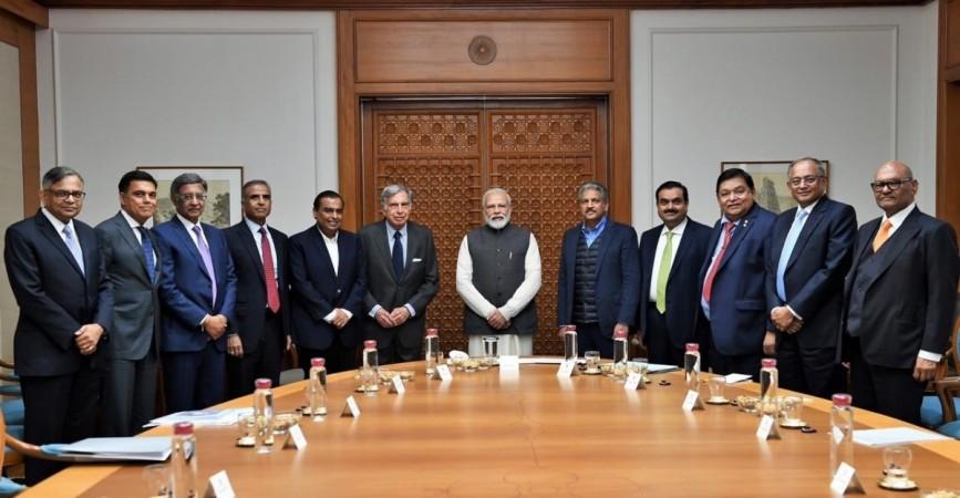 Prime Minister Narendra Modi  with industralists