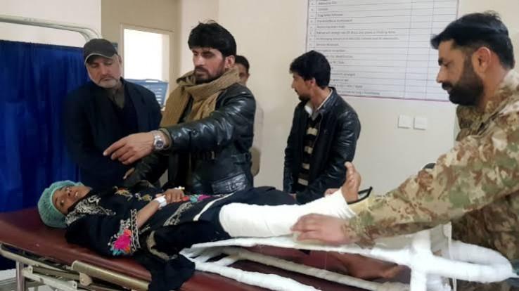 Samina, 12, who was rescued after heavy snowfall and avalanches in Bakwali village in Neelum Valley near line of control (LoC), receives first aid at a hospital in Muzaffarabad, Pakistan January 15, 2020. Reuters. Samina Bibi