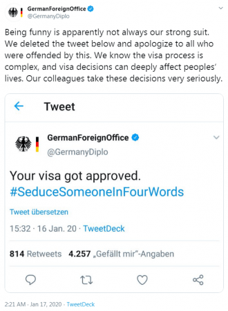 German Foreign Office apologizes German Foreign Office apologizes