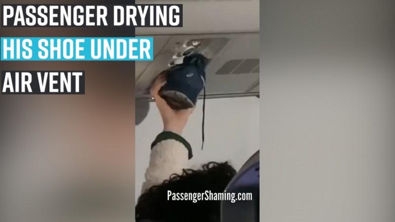 The post went viral leading to some hilarious jokes and sarcasm on Instagram. Passenger drying his shoes under air vent