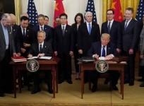 Chinese Vice Premier Liu He and US President Donald