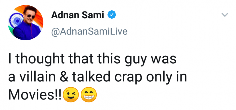 Adnan Sami tweet