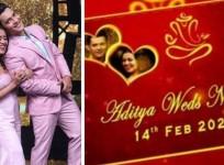 Neha Kakkar - Aditya Narayan wedding card