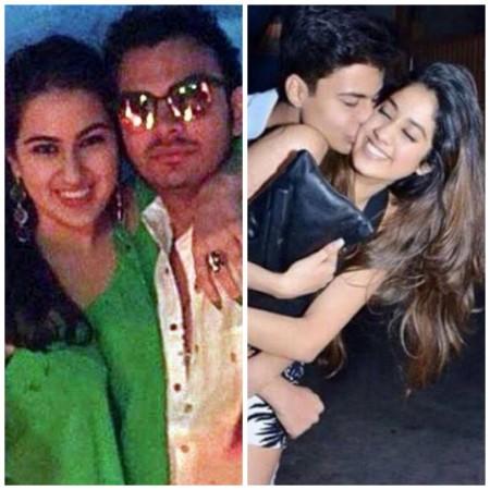 Sara Ali Khan and Janhvi Kapoor with Pahariya brothers Sara Ali Khan and Janhvi Kapoor with Pahariya brothers