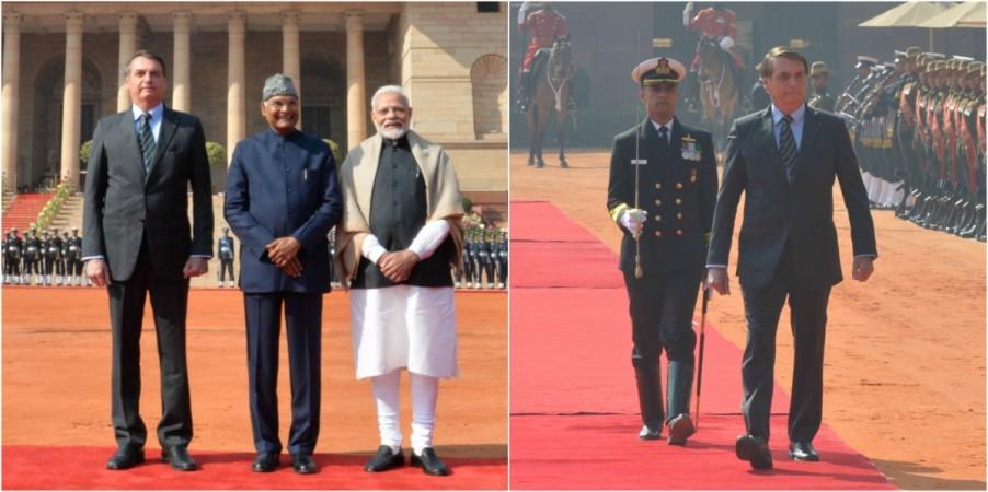 President of Brazil Jair Bolsonaro President of Brazil Jair Bolsonaro accorded a ceremonial welcome at Rashtrapati Bhavan.a ceremonial welcome at Rashtrapati Bhavan. Jair Bolsonaro