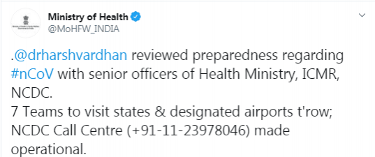 Ministry of Health. Twitter Ministry of Health. Twitter