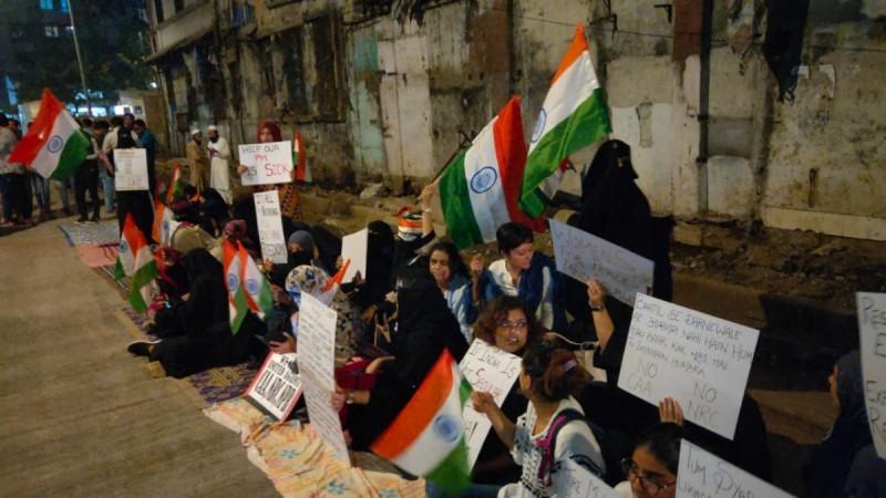 Women protest in Mumbai. Mumbai CAA protests