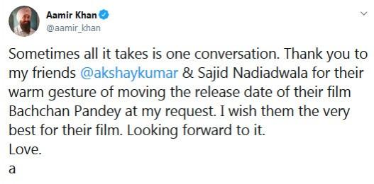 Aamir Khan tweet