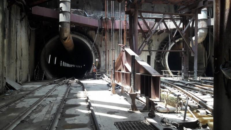 Stretch of East-West metro tunnel. Kolkata underwater metro