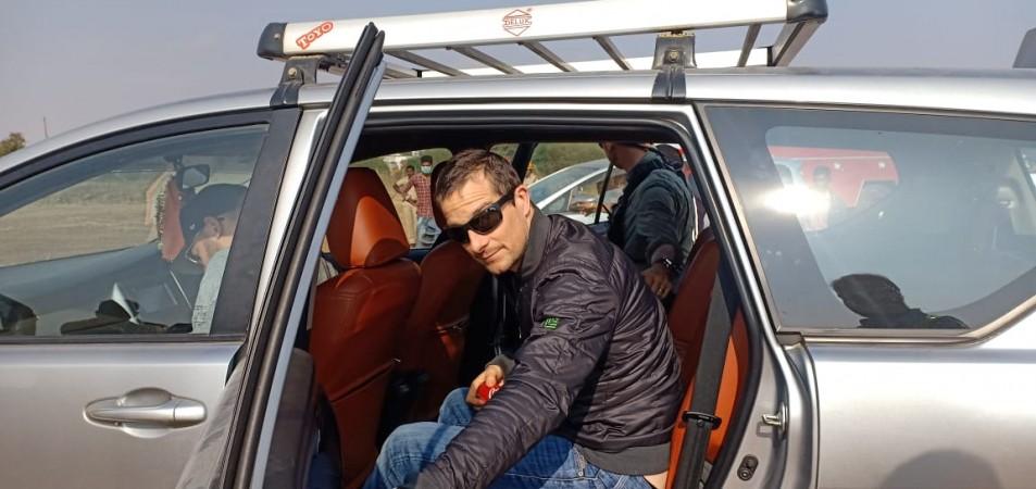 British adventurer Bear Grylls arrives at Bandipur forest in Karnataka for a shoot with actor Rajinikanth for an episode of his show 'Man vs Wild'. Bear Grylls