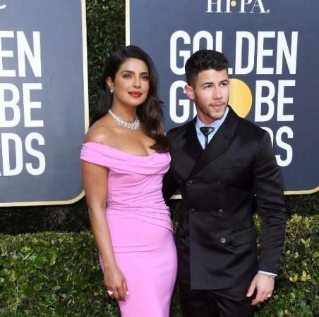 Priyanka Chopra Jonas along with Nick Jonas at the Golden Globe awards night