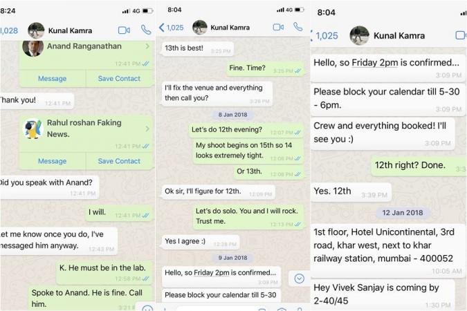Vivek Agnihotri's WhatsApp chat with Kunal Kamra Vivek Agnihotri's WhatsApp chat with Kunal Kamra