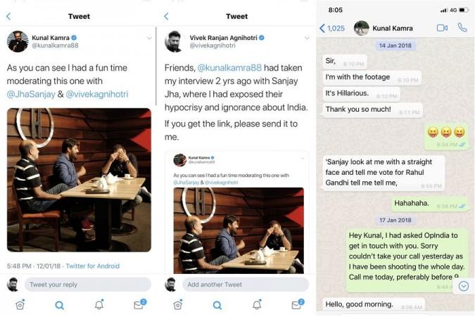 Vivek Agnihotri's WhatsApp chat with Kunal Kamra Vivek Agnihotri's WhatsApp chat with Kunal Kamra