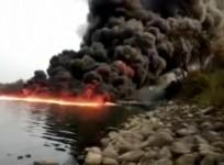 Assam river fire