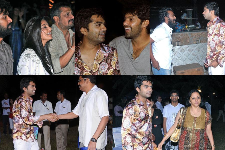 Sneha, KS Ravikumar and Arya at Simbu's Birthday Bash