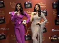 Kajal Aggarwal poses with her wax statue at Madame Tussauds Singapore