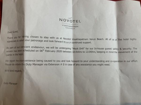 Novotel Vizag notice