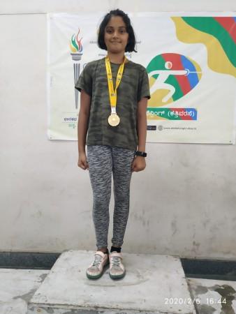 Sejal Gulia with her gold medal Sejal Gulia
