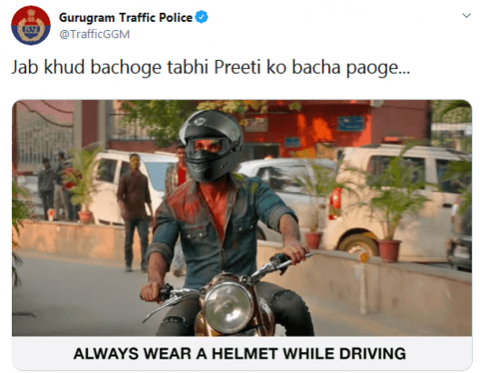 Gurugram police tweet