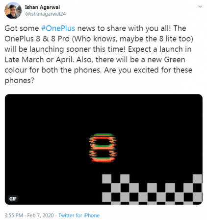 OnePlus 8 series tip OnePlus 8 series tip