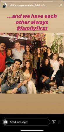 Kapoor family pic shared by Riddhima