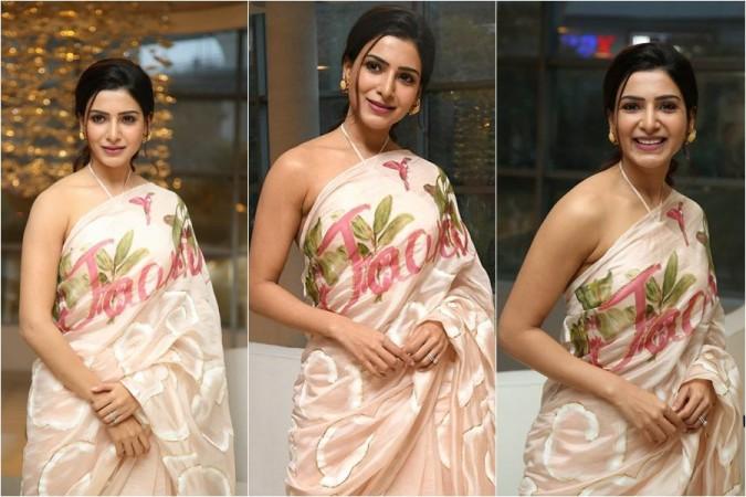 Samantha Akkineni sports Jaanu-printed saree Samantha Akkineni sports Jaanu-printed saree