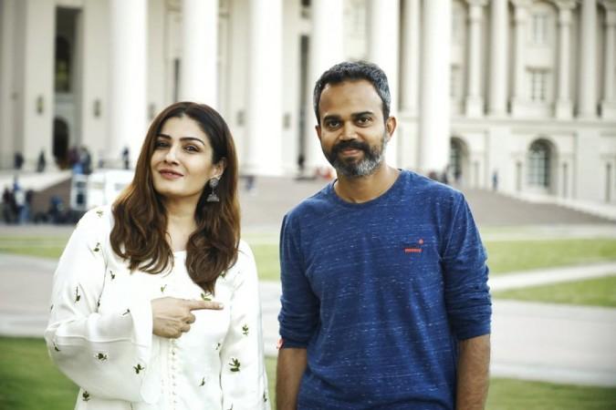 Raveena Tandon and Prashanth Neel on KGF 2 set Raveena Tandon and Prashanth Neel on KGF 2 set