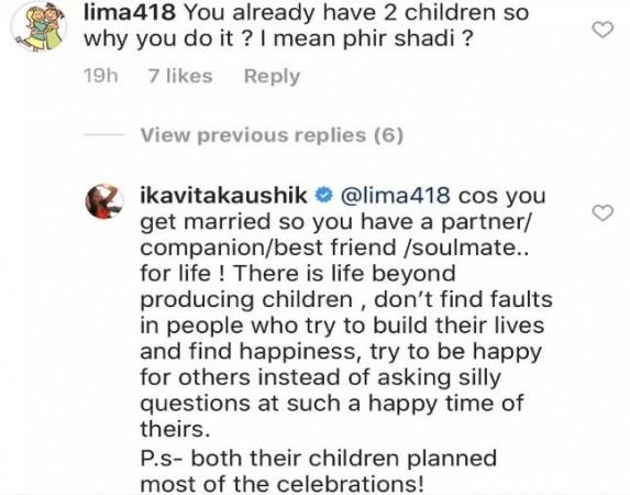 Hater questions Kamya Punjabi on remarriage