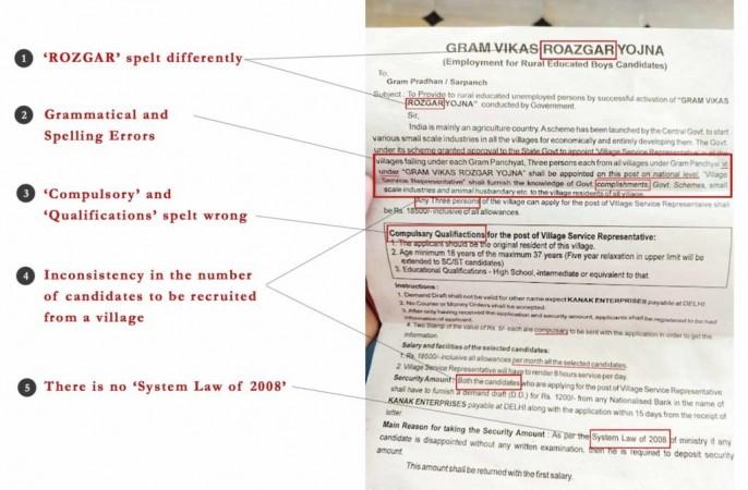Errors with the letter. Job scam