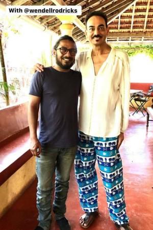 Wendell Rodricks with his friend