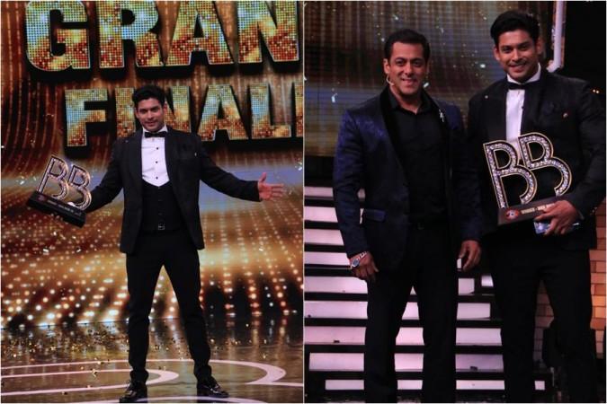 Sidharth Shukla with Salman Khan at Bigg Boss 13 grand finale Sidharth Shukla with Salman Khan at Bigg Boss 13 grand finale