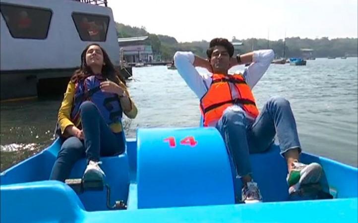 Mohit and Kanikka enjoy the boat ride at the Bhojtal lake in Bhopal Mohit and Kanikka enjoy the boat ride at the Bhojtal lake in Bhopal