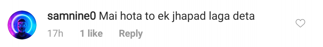 comment on Insta post 2